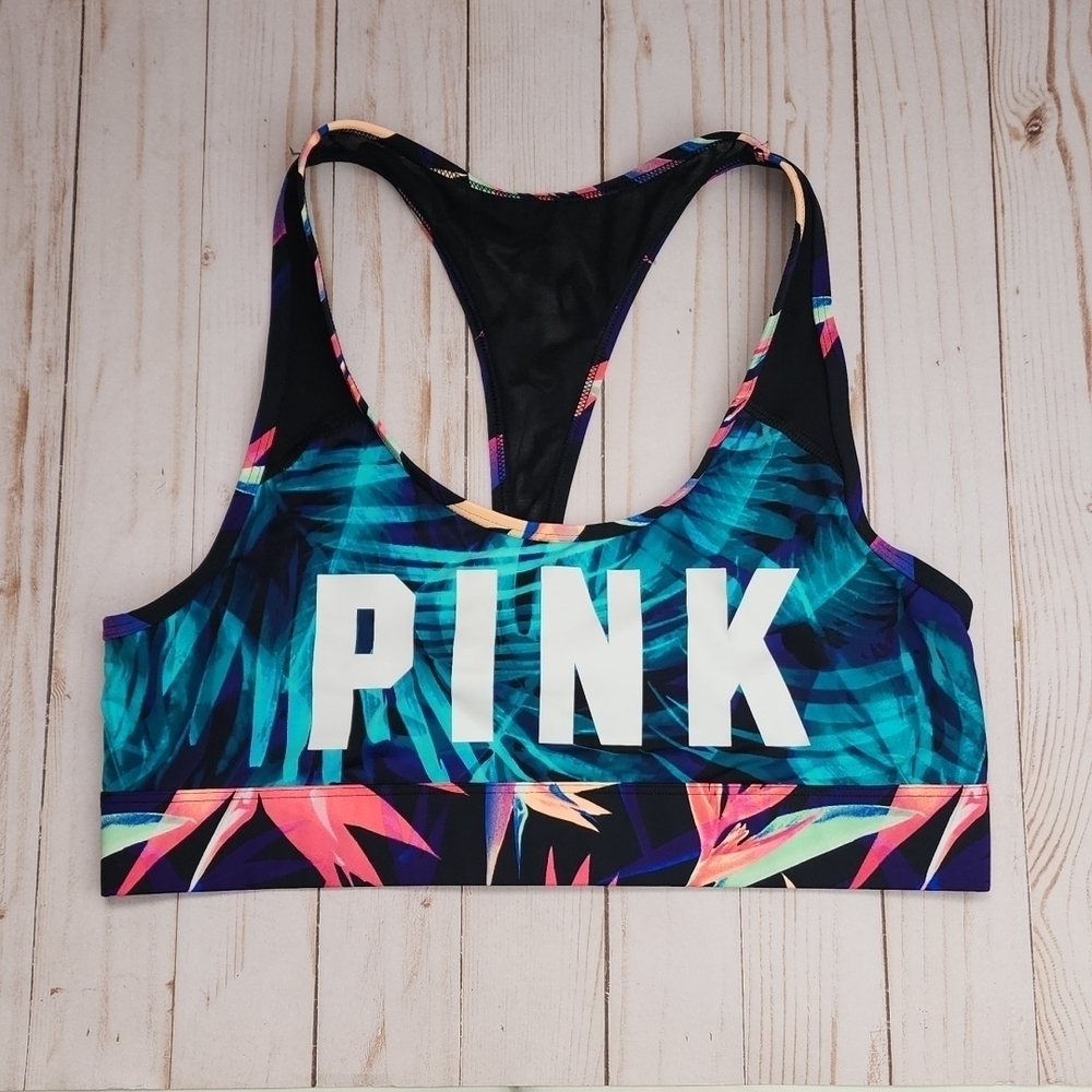 PINK Victoria's Secret Tropical Floral Sports Bra